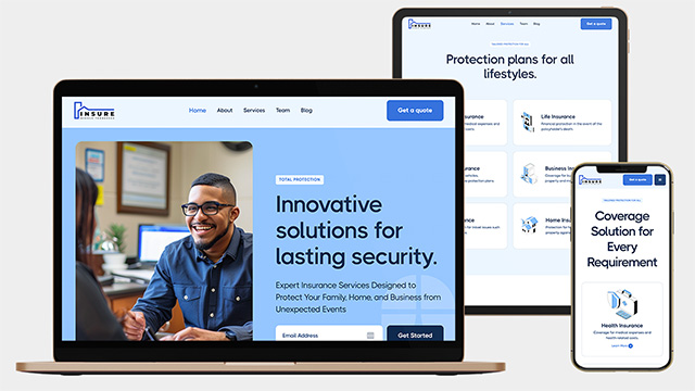 middle tennessee insurance website mockup desktop tablet mobile
