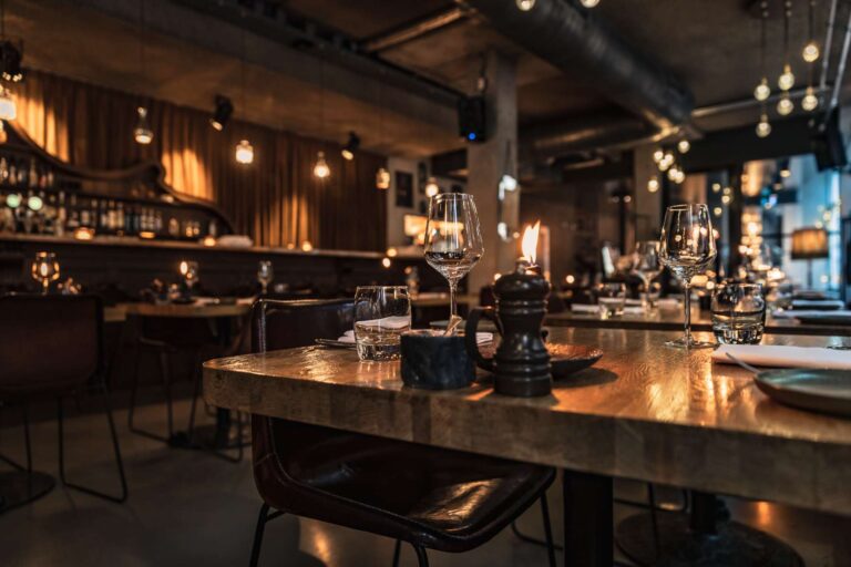 fancy table in a luxury restaurant interior